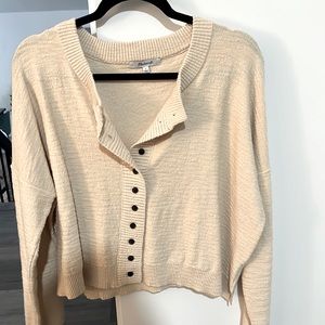 Madewell beige cream soft cardigan with buttons